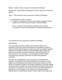 Submodulo lll: “realiza análisis microbiológico del suelo y agua para la producción agrícola”.. Página 1