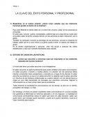 LA CLAVE DEL ÉXITO PERSONAL Y PROFESIONAL
