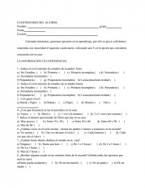 CUESTIONARIO PARA ALUMNO REPROBADO.. Página 1