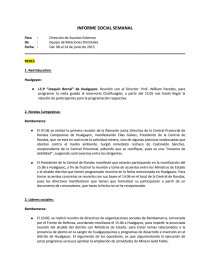 INFORME SOCIAL SEMANAL.. Página 1