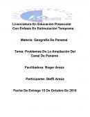 Problemas de la ampliacion del canal.