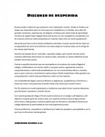 Discurso de despedida. Apuntes.. Página 1