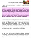Hoy les queremos hablar sobre el inicio de la Independencia de nuestro país.