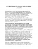LEY DE EQUILIBRIO ECOLÓGICO Y PROTECCIÓN AL AMBIENTE