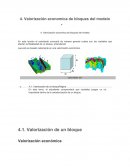 Valorización economica de bloques del modelo.
