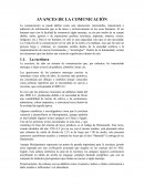Avances de la comunicación.