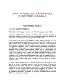 APORTACIONES DE LOS PRINFIPALES FILÓSOFOS DE LA CALIDAD