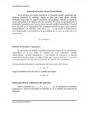 Regresión Lineal o Ajuste Lineal Simple