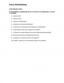 PLANTEAMIENTO E IMPORTANCIA DE LA ÉTICA EN LOS NEGOCIOS. LA ÉTICA Y LA MORAL