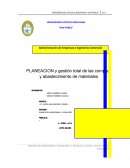 Planeación y gestión total de compras y abastecimiento de materiales.