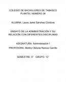 ENSAYO DE LA ADMINISTRACIÓN Y SU RELACIÓN CON DIFERENTES DISCIPLINAS