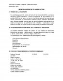 ENTIDAD: Empresa Industrial “Tejidos del Centro” PERÍODO: 2015 MEMORANDUM DE PLANIFICACION