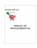PIZZAS DON S.A MANUAL DE PROCEDIMIENTOS
