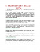 LA CELEBRACION DE LA SEMANA SANTA