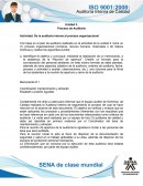 Unidad 3. Proceso de Auditoría Actividad: De la auditoría interna al proceso organizacional
