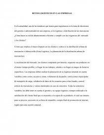 RETOS LOGISTICOS DE LAS EMPRESAS. Página 1