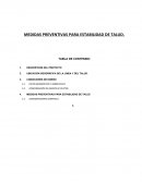 MEDIDAS PREVENTIVAS PARA ESTABILIDAD DE TALUD..