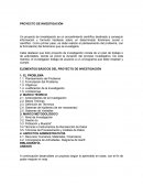 ELEMENTOS BÁSICOS DEL PROYECTO DE INVESTIGACIÓN.
