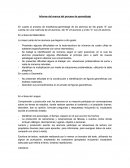 Informe del avance del proceso de aprendizaje