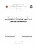 Formentar el orden cerrado como medio fundamental para la capacitación de las tropas con el fin de llevar a cabo sus objetivos