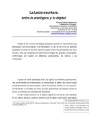 La Lecto-escritura: entre lo analógico y lo digital.