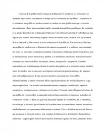 Ecología de la poblaciones Ecologia de poblaciones. Página 1