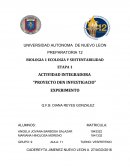 Actividad integradora Proyecto de investigacion Experimento