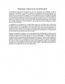 Resumen ¿Qué es la constitución?