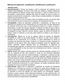 Métodos de separación, cuantificación, identificación y purificación.