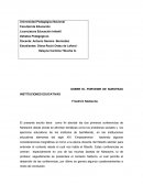 SOBRE EL PORVENIR DE NUESTRAS INSTITUCIONES EDUCATIVAS