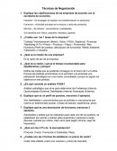 Técnicas de Negociación. Actividad.