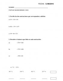 PRUEBA DE MATEMATICAS. Página 1