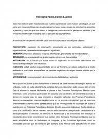 PROCESOS PSICOLOGICOS BASICOS. Estos han sido de gran importancia para nuestro aprendizaje como futuros psicólogos. Página 1