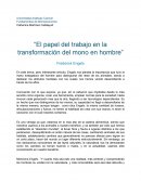 El trabajo y la transformación humana: Reflexiones sobre la evolución de la sociedad