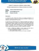 Actividad: implementación de un sistema de gestión de la calidad