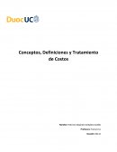 Conceptos, Definiciones y Tratamiento de Costos