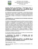 ESTUDIOS PREVIOS DE CONVENIENCIA Y OPORTUNIDAD PARA LA PRESTACIÓN DE SERVICIO DE APOYO A LA GESTION EN LA COORDINACION Y MANEJO FUNCIONAL EN LA ATENCION DEL SISBEN EN LOS MESES DE ENERO A MARZO DEL AÑO 2015.