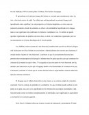 Learning How To Mean: "The Earliest Language"