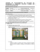 INFORME DE MANTENIMIENTO DE ESTACIÓN DE FILTRACIÓN Y MEDICIÓN, INCLUYE CAMBIO DE ELEMENTOS FILTRANTES