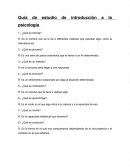 Guía de estudio de introducción a la psicología