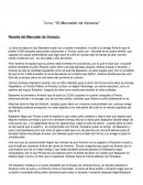 Reseña del Mercader de Venecia.