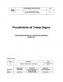 Procedimiento de Trabajo Seguro “Mantención preventiva a equipos de seguridad CLOROX S.A.”