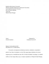 Comunidad Costo Aragua Abajo. Página 1
