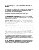 Lineamientos para realizar actividad física