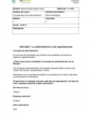 Actividad 1. La administración y las organizaciones