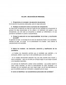 TALLER - SELECCIÓN DE PERSONAL Proporcione un concepto de selección de personas
