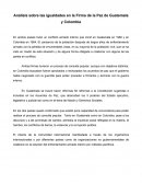 Análisis sobre las igualdades en la Firma de la Paz de Guatemala y Colombia