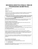 SECUENCIA DIDÁCTICA PARA EL TEMA DE PROGRESIONES GEOMÉTRICAS.
