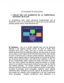 Actividades de aplicación. Cuáles son los elementos de la competencia