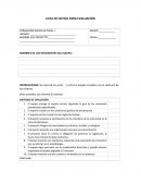 Lista de cotejo de evaluacion
